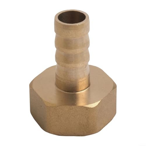 Yuanpgky Conector de latón de rosca hembra para riego de jardín, adaptador de tubo trasero de ajuste de púas, para sistema de almacenamiento de agua de barril de lluvia, 3/4 pulgadas (12 mm)