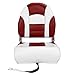 NORTHCAPTAIN Deluxe A Pair of Marine High Back Folding Boat Chair Fishing Boat Seat,for Fishing, Bass/Jon/Pontoon Boat Chairs, 4 Mounting Screws Included,White/Red