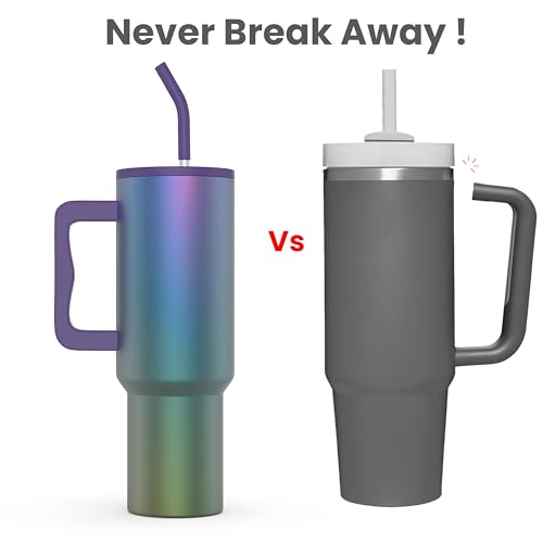 Image of enem Tumbler, Midnight Aurora, Insulated Premium Vacuum Leak Proof Tumblers, Stainless Steel Travel Mug with Handle, Lid & Straw, 1.2L Tumbler for Coffee, Iced Tea, or Water