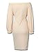 Ninimour Womens Off Shoulder Twisted Waist Tie Sexy Midi Dress M Nude