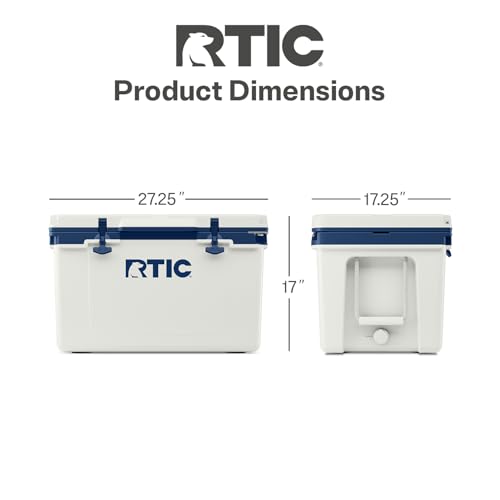 Image of RTIC 52 QT Ultra-Light Hard Cooler | Portable Ice Chest Box for Beach, Drink, Beverage, Camping, Picnic, Fishing, Boat, Barbecue, 30% Lighter Than Rotomolded