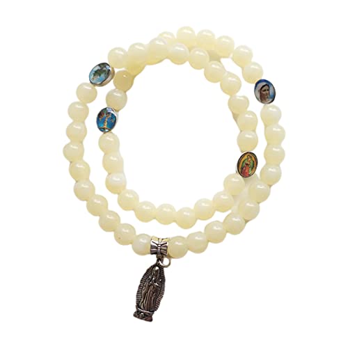 BMBN Bracelet Chapelet, Perles de prière Bracelet Chapelet catholique Vierge Marie Bracelets Vintage Double Boucle Bracelet Bijoux pour Hommes Femmes Cover