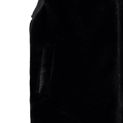 Men's Faux Mink Fur Vest Hooded Full Zipper Outdoor Waistcoat Winter Fuzzy Mens Sleeveless Jacket4