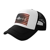 Crappie Fish - Heartbeat Fishing Adjustable Breathable Mesh Trucker Baseball Cap Unisex5 Black