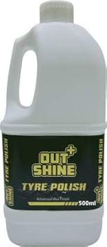 Outshine+ Tyre Polish | Lustrous Dark, Long Lasting, Super Black Shine | Non-Greasy | Matte Finish (500 ML)