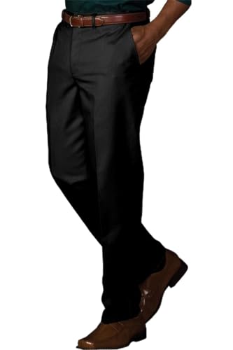 Edwards Garments Men's Easy Fit Chino Flat Front Pant - BLACK - 3One Size