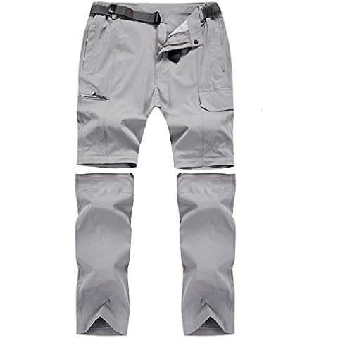 CARWORNIC Men's Hiking Convertible Trousers Quick Dry Lightweight Zip-Off Work Cargo Trousers Outdoor Sports Trousers Breathable Casual Pants Tactical Travel Camping Fishing Trousers Cover