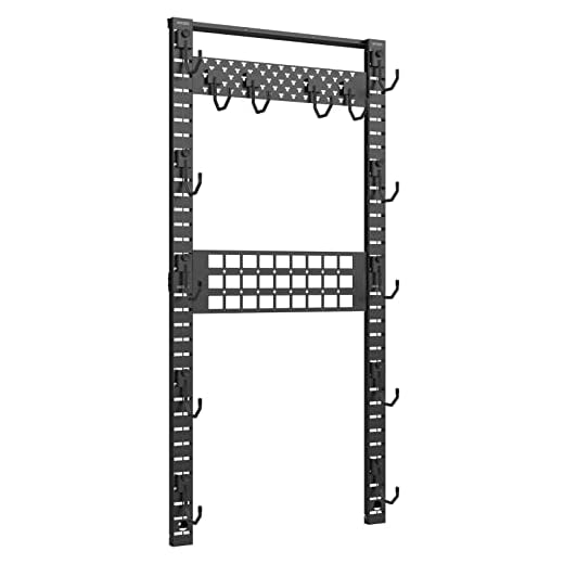 OneTigris Wall Mount Gun Rack - Stainless Steel Horizontal Rifle Rack & Pistol Rack Indoor Gun Storage Racks for Wall & All Guns, Shotgun, Handgun, Sword-Hold up to 5 Rifles