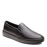 Vionic Women's Pro Mahoney Slip-on - Ladies Water Resistant and Slip Resistant Service Shoes with Concealed Orthotic Arch Support Black Leather 9.5 Wide