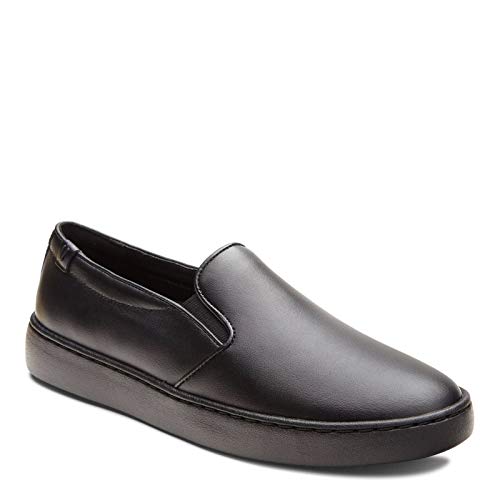 Vionic Women's Pro Mahoney Slip-on - Ladies Water Resistant and Slip Resistant Service Shoes with Concealed Orthotic Arch Support Black Leather 9.5 Wide