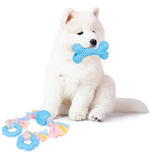 tao pipe Kauspielzeug-Set für Welpen, mit Ball und Baumwollseilen, interaktives Spielzeug für kleine Welpen und mittelgroße Hunde, 7-teilig