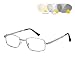 Produktbild CAOXN Übergang Photochrome Lesebrille Herren Faltlegierung Metall Vollrahmen Uv400 Sonnenbrille Presbyopia Reader Mit Dioptrien,Silber,+3.00