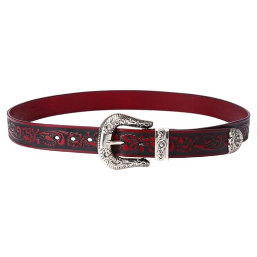 Unisex Western Floral Engraved Belt - 1.5" Embossed Strap, Plus Size 41''-59''2