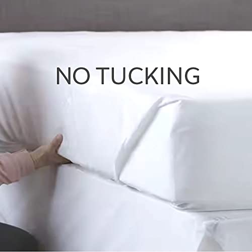Toesty Sheets |Semi - Fitted Top Sheet | No Tuck Top Sheet| Easy Bed Making Sheets | Rv Sheets/Camper Van Sheets | Organic Sheets (Queen) #TOP5