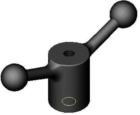 8" Lg., 3/4-10 thd., Malleable Iron, Ball Handle (1 Each)