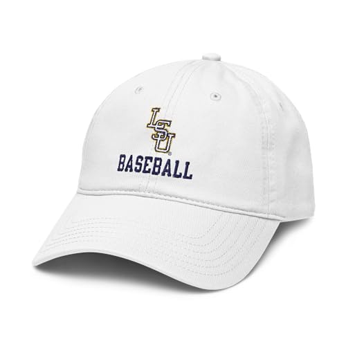 LSU Tigers Baseball White Officially Licensed Adjustable Baseball Hat