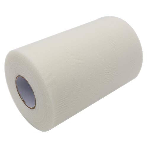 15cm X 100yards(91,4 m) Rouleau Tulle - BIT.FLY Tulle Mariage Pour les Décorations de Mariage et de Fête, les Décorations de Cadeaux, Blanc Crémeux