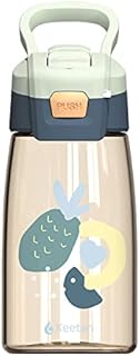 Keetan Kids Water Bottle with Straw, Reusable Drinking Bottle for School, BPA Free, Leak-Proof, 480ml, GREEN