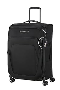 Samsonite Spark SNG Eco - Softside Suitcase 67 cm Medium - Trolley Suitcase with 4 Wheels, TSA Lock, Lightweight & Expandable - Black