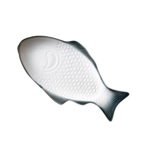 Garneck Plateau De Service Forme De Poisson Porcelaine Blanche Assiette De Repas Céramique Pour Recevoir Des Plats