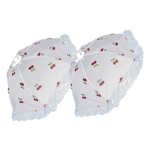 GRIRIW 2pcs Outdoor Mesh Food Cover Net Dessert Fold