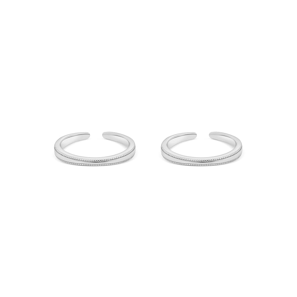 touch925 Pure 925 Silver Serene Toe Ring for Women | Adjustable Minimal Band with Beaded Detailing | Silver and Rose Gold Tone | Elegant Toe Ring Jewelry Gift-picture-25