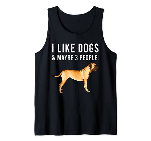 Funny I Like Bullmastiff Dogs And Maybe 3 People Tank Top, Black