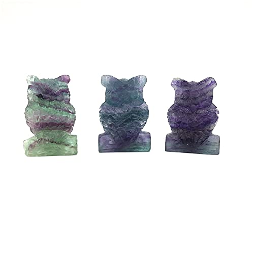 Búho de fluorita natural ideal para decorar el hogar y atraer sabiduría