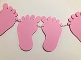 Pink baby foot garland for baby shower, welcoming newborn, nursery decoration and Happy Birthday Decor Some DIY required