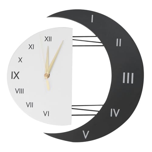 ULTECHNOVO Reloj Colgante Decorativo Diseño De Luna y Sol Moderno Radiocontrolado Sin