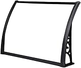 Markise, Fenstertür, Veranda, Überdachung für Dachterrasse, Regen-Schneeschutz, mit schwarzer Aluminiumhalterung (60 x 80 cm)