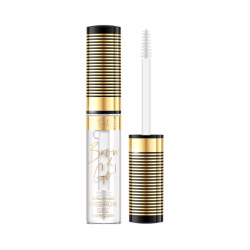 Eveline Cosmetics Brow & Go! Gel fort pour fixer et maintenir les sourcils, 6 ml, transparent