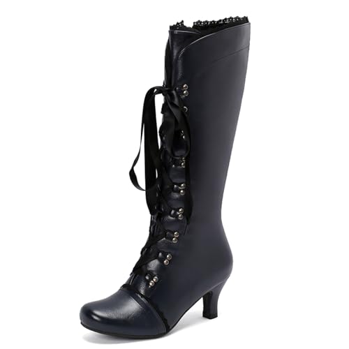 Bottes d'hiver femme cowboy talon bloc chaussures moyennes à talon bas