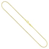 EDELIND Chaîne pour Femme Maille Oméga en Or Jaune 14 k (585), 85 cm, 1.2 mm, avec Fermoir à visser