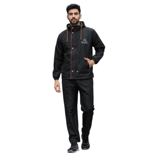 Image of Trustous Men's Waterproof Raincoat Suit with Hood | Jacket & Pant Rainwear Set | Full Body Waterproof Raincoat for Men | Outdoor Monsoon Wear | Lightweight Premium Rain Suit.
