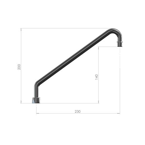 Bec Grand Robinet Col de Cygne pour Double Vasque Anti Éclaboussures, 250mm, Chromé