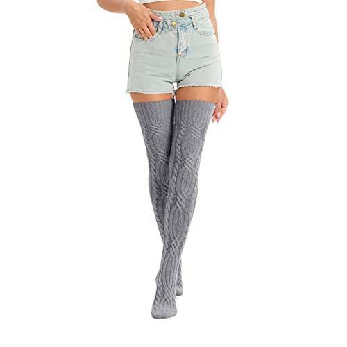 Sexybody Women's Thigh High Socks Over The Knee Knit Socks, Extra Long Winter Leg Warmers Stockings Knee High Tube Arctic Fleece #TOP1