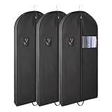 3PCS 60' Garment Bags For Travel,Dress Garment Bags for Hanging Clothes,Dress Bags For Gowns Long,Gusseted Garment Bag For Wedding Dresses Winter Coats.Carry On Garment Bags For Closet Storage