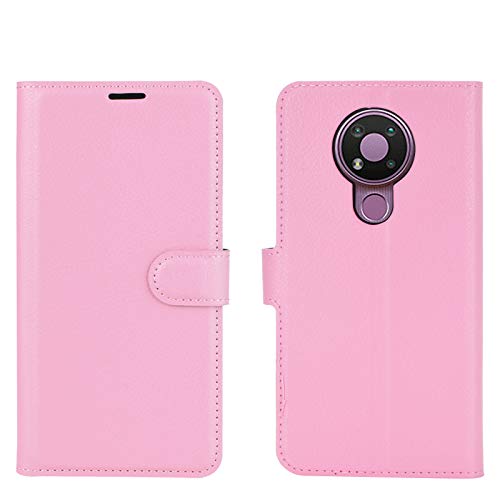 XMTON Funda Compatible con Nokia 3.4 6.39', PU Flip Cover con Ranuras para Tarjetas,Cierre Magnético y Función de Soporte para Nokia 3.4 Smartphone (Rosa Claro)