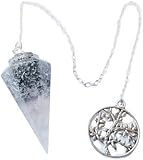 Péndulo adivinación radiestesia orgonita con cuarzo cristal y arbol de la vida