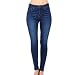 Wax Women's Juniors Timeless Low Rise Stretchy Skinny Jeans (9, Dark Denim)