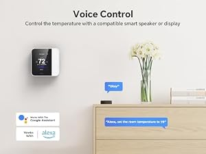 vine Smart Thermostat for House, WiFi Thermostats for Home Compatible with Alexa and Google Assistant, 7day x 8period Programmable, Energy Star Certified, C-Wire Required — photo 5 of 6