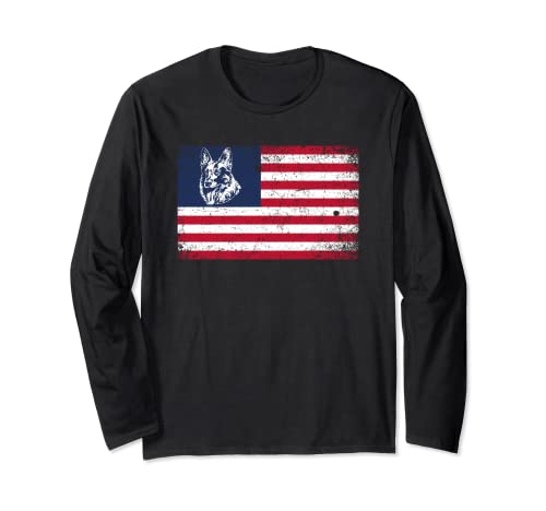American Flag Border Collie Dog Lover Divertente Cane Patriottico Maglia a Manica