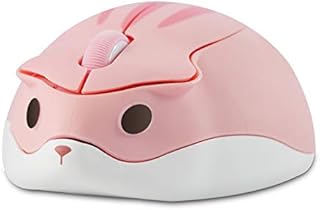 3C Kingdom Hamster Wireless Silent Mouse, Cute Animal Small Cordless Quiet Mice 1200DPI Portable Optical Mice for Travel School Office Home for Computer Laptop for Kids Children Gift (Pink)