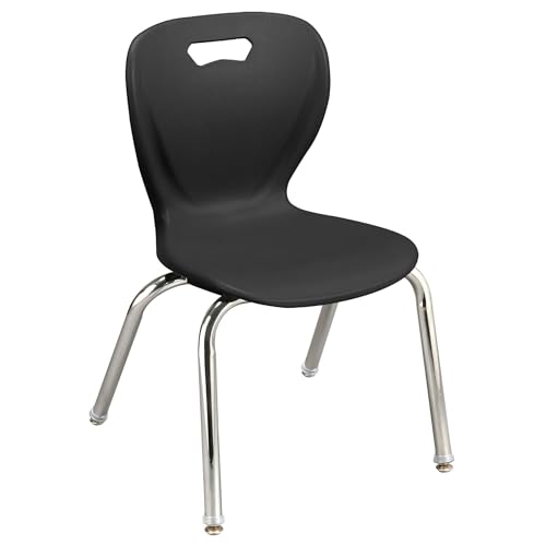 Learniture Shapes Series School Chair, 18' Seat Height, Black, LNT-INM3018BK-SO (Pack of 4)