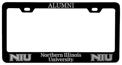 Northern Illinois Huskies Alumni Engraved Metal License Plate Frame Officially Licensed Black