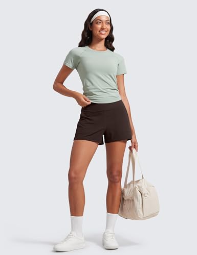 Image of CRZ YOGA Butterlift Linerless Shorts 3 inch | High Waisted, Buttery Soft, Comfy, Yoga, Casual, Pockets, for Women