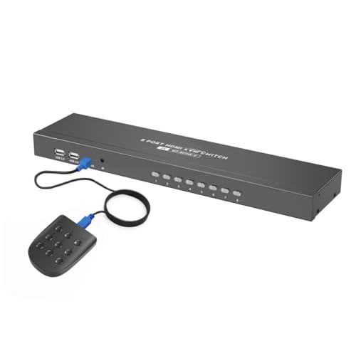Commutateur KVM 8 ports 4K avec ports USB et boîtier en métal robuste