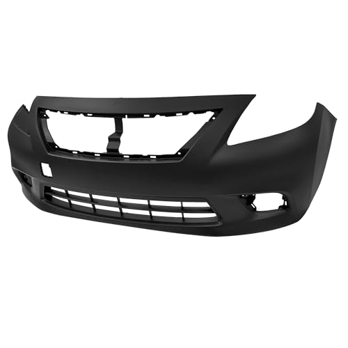 Image of FitParts Compatible with Nissan Versa 2012-2014 Front Bumper Cover | Primed, With Fog Light Holes, Without Parking Sensor Holes, Sedan, Ready to Paint, OEM FBM223BA0H, NI1000284