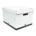 Office Depot? Brand Heavy-Duty Quick Set Up Storage Boxes, Letter/Legal Size, 15" x 12" x 10", White/Black, Pack Of 5